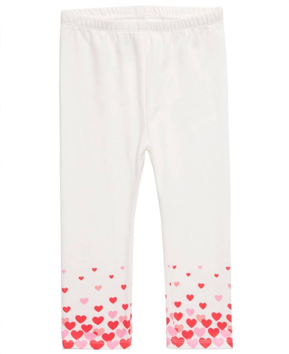 NEW FIRST IMPRESSIONS infant girls heart print leggings in angel white